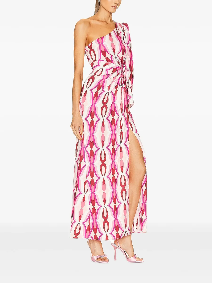 one-shoulder patterned maxi dress 5
