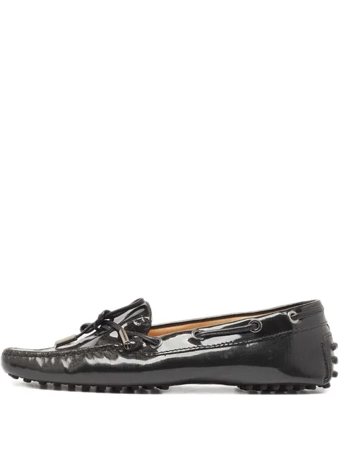 patent-leather bow loafers