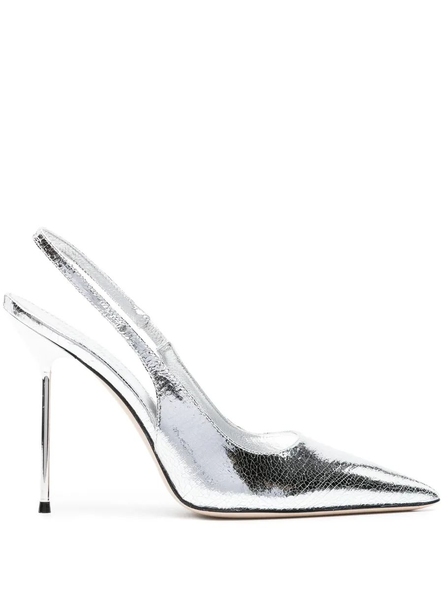 Lidia 115mm metallic-effect leather pumps 2