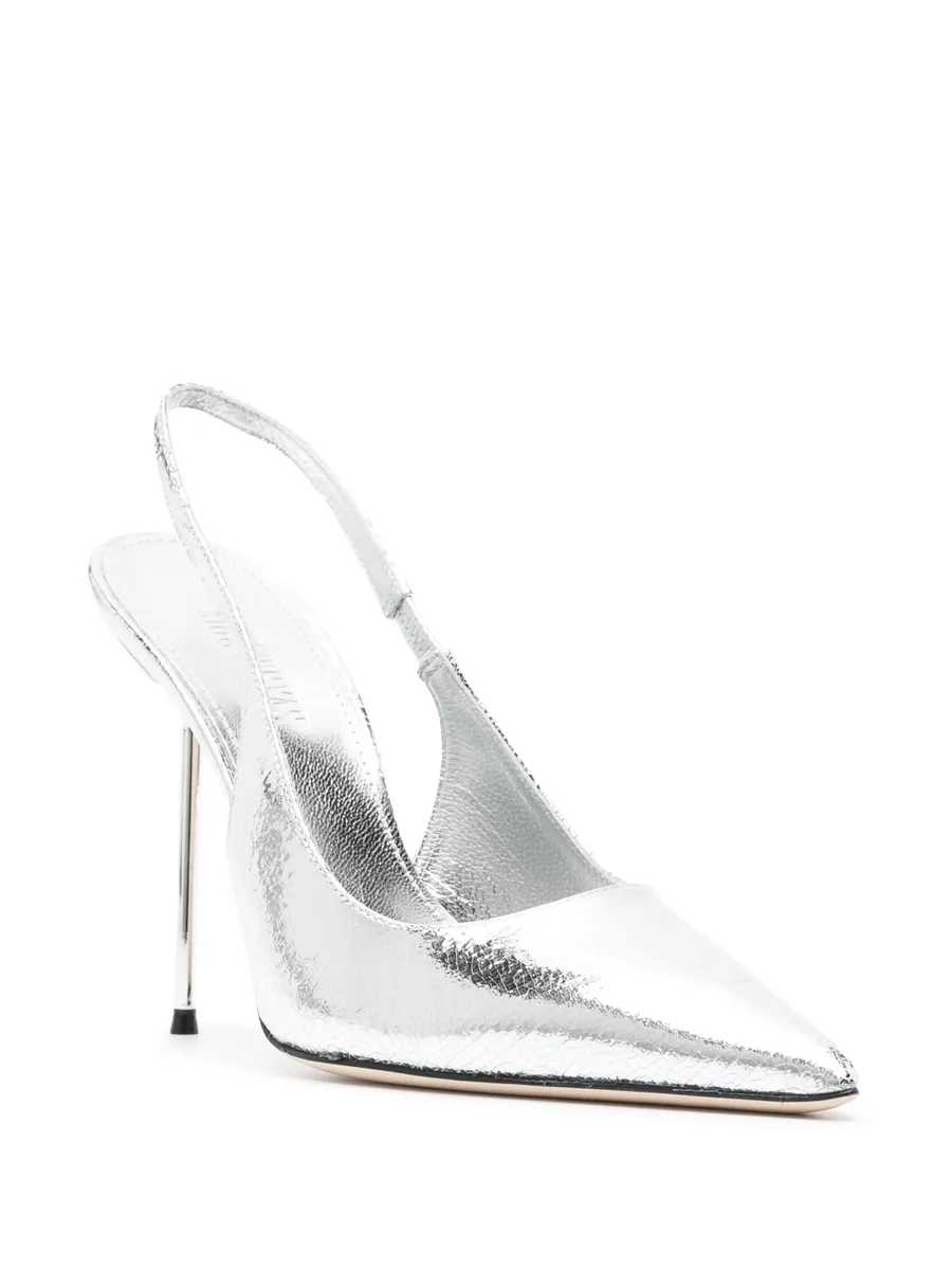 Lidia 115mm metallic-effect leather pumps 4