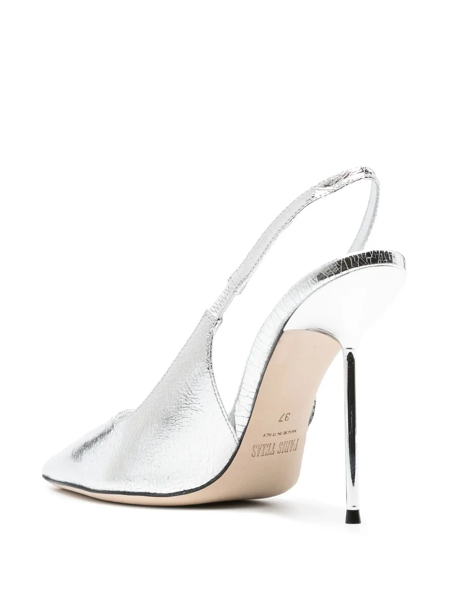 Lidia 115mm metallic-effect leather pumps 5