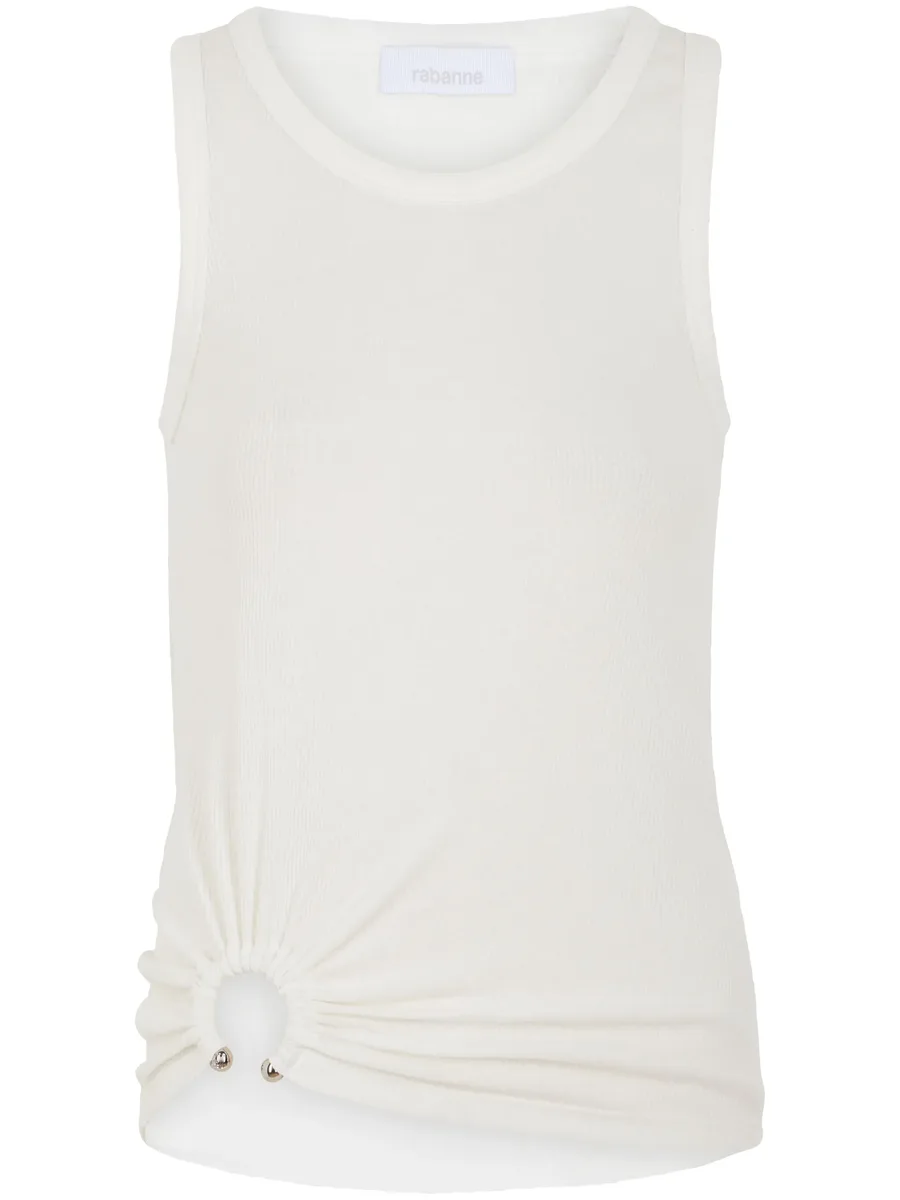 asymmetric gathered-detail tank top 1