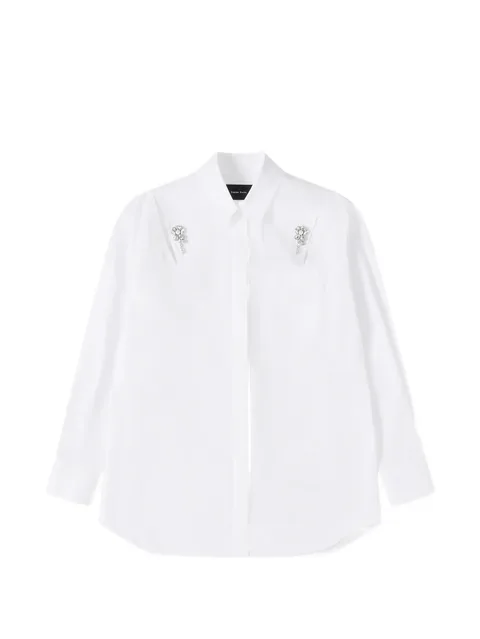 embellished slash-detail shirt