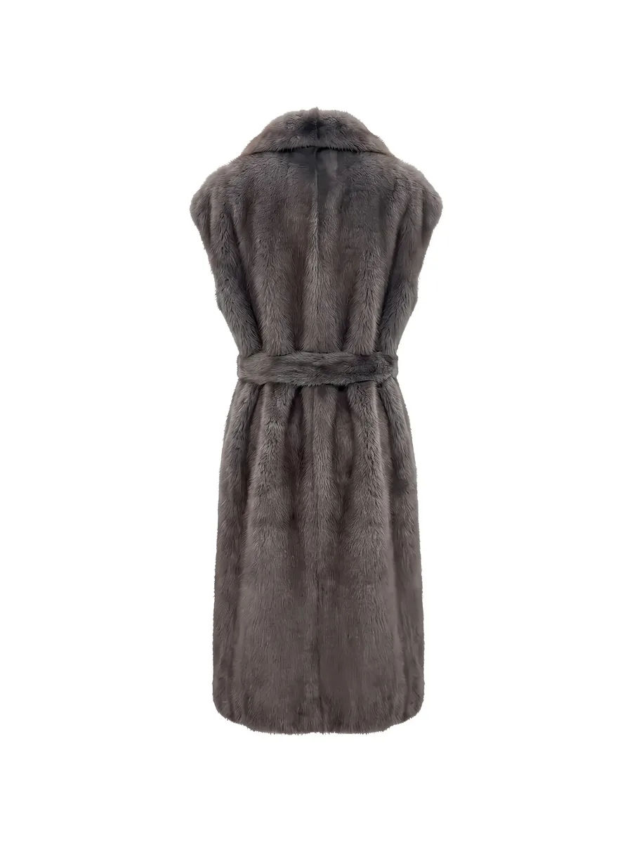 belted sleeveless coat 2