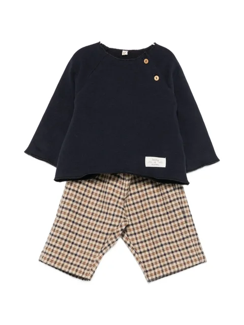 button-detail checked tracksuit