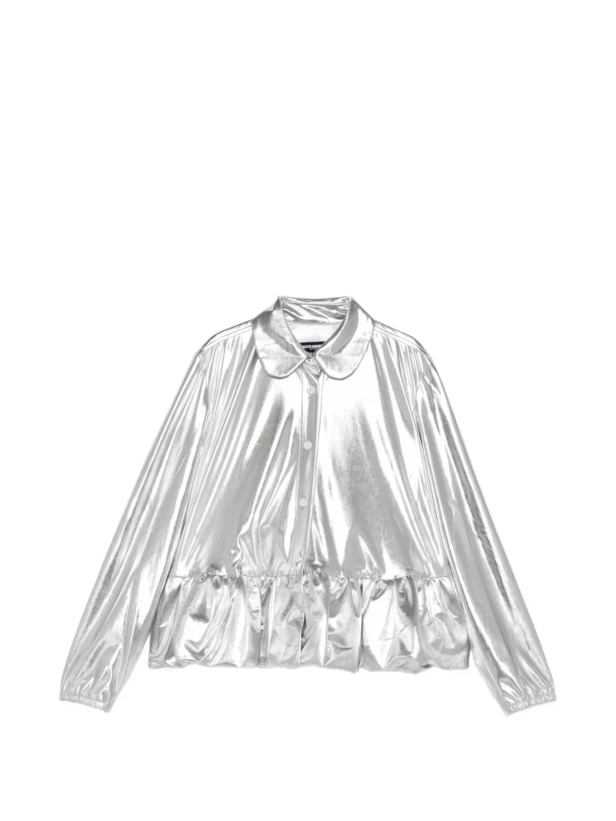 metallic ruffled shirt 1