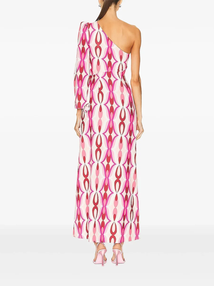 one-shoulder patterned maxi dress 8