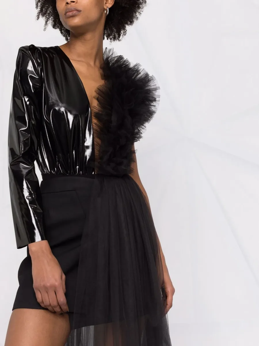 x Lia Aram ruffle-detail bodysuit 6