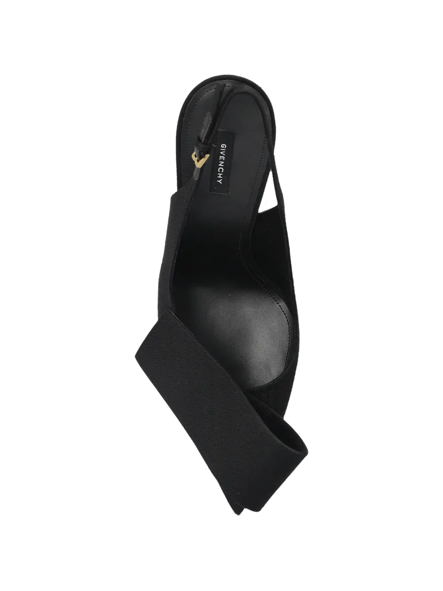 Twisted Ribbon slingback pumps in moiré fabric 4