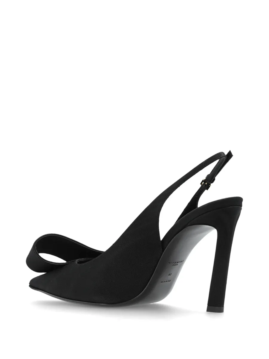 Twisted Ribbon slingback pumps in moiré fabric 3