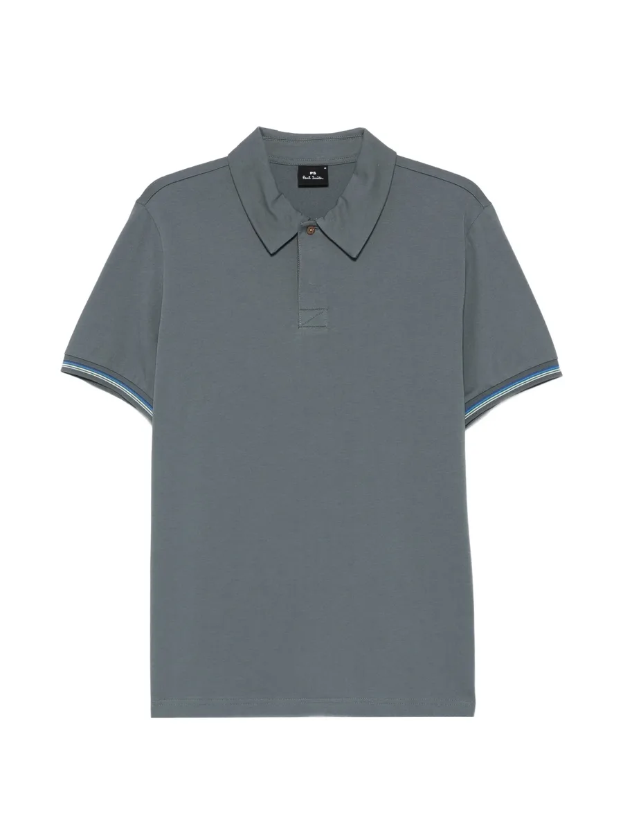 striped-detail polo shirt 1