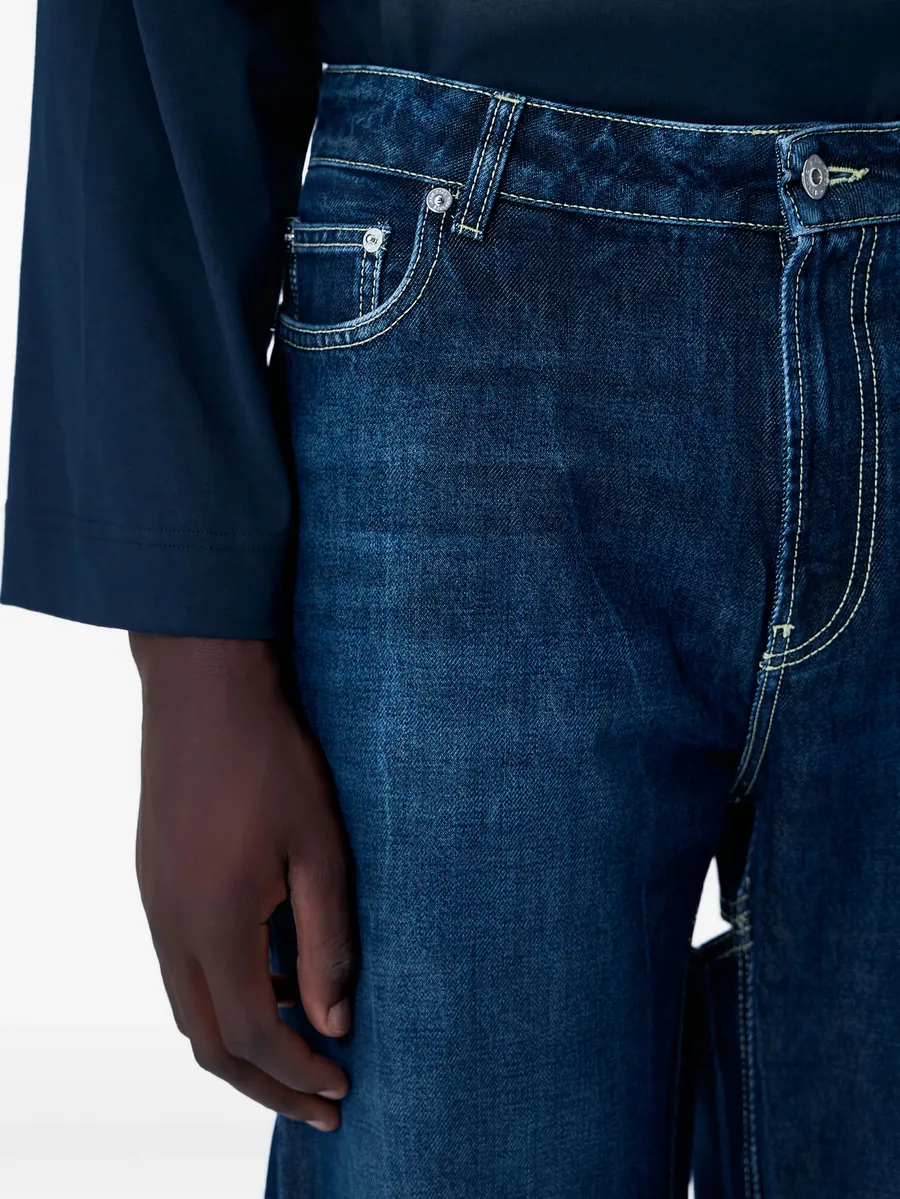 cut-out cotton jeans 8