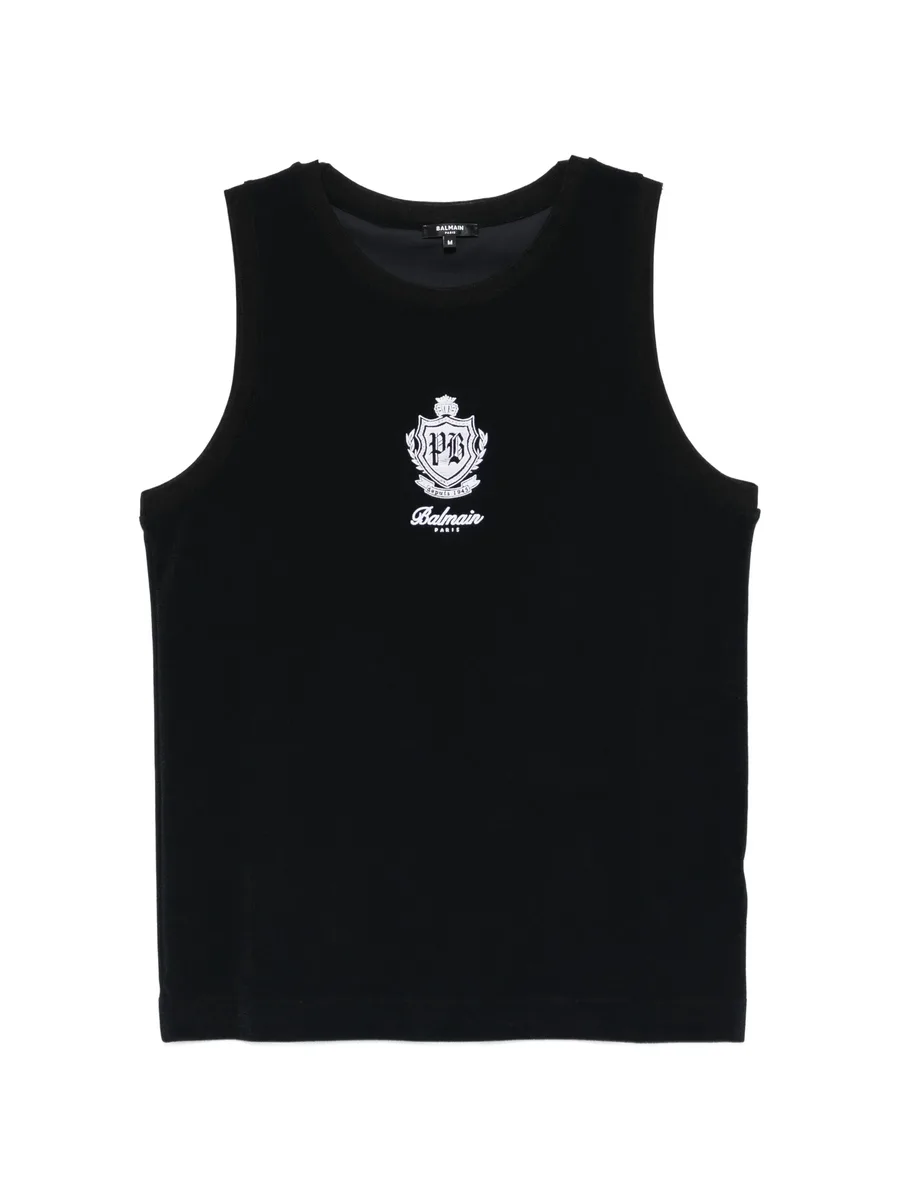 logo-embroidered tank top 1