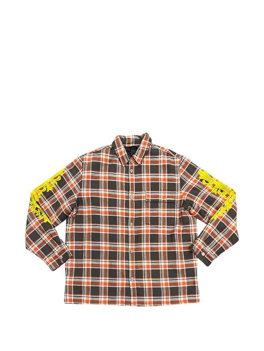 фланелевая куртка в клетку с вышивкой 2