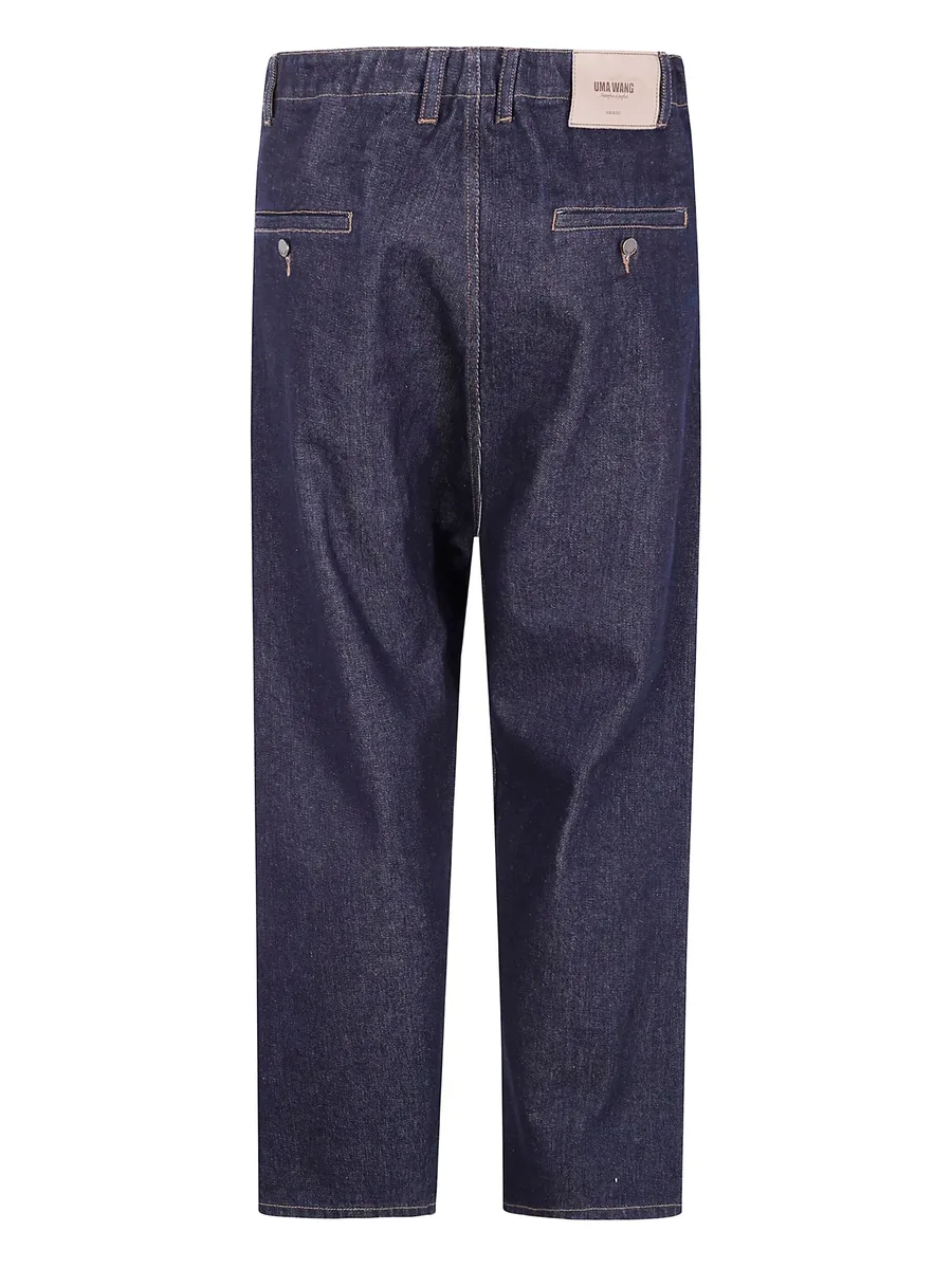 drawstring pocketed straight-leg jeans 3