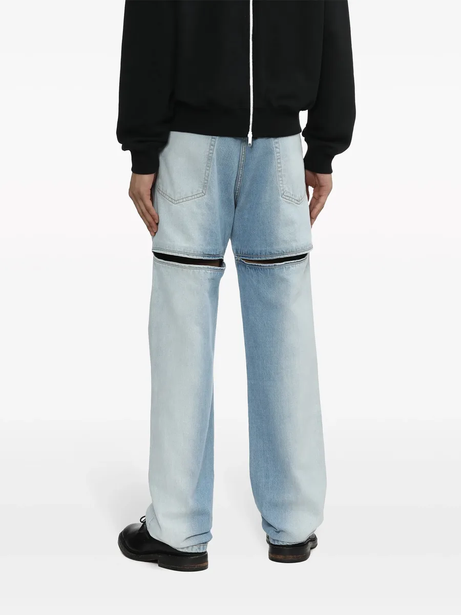 cut-out straight-leg jeans 7