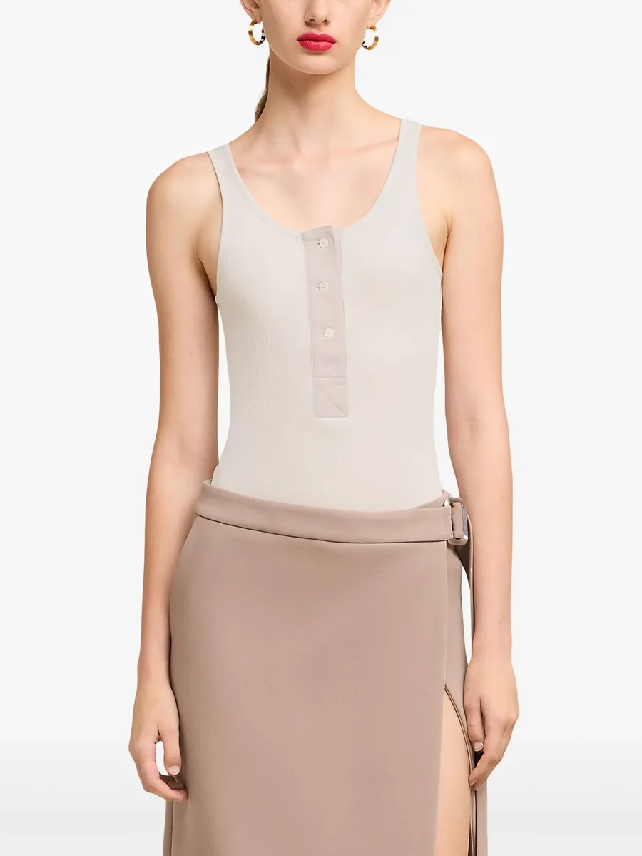 button-front cotton-rib tank top 9