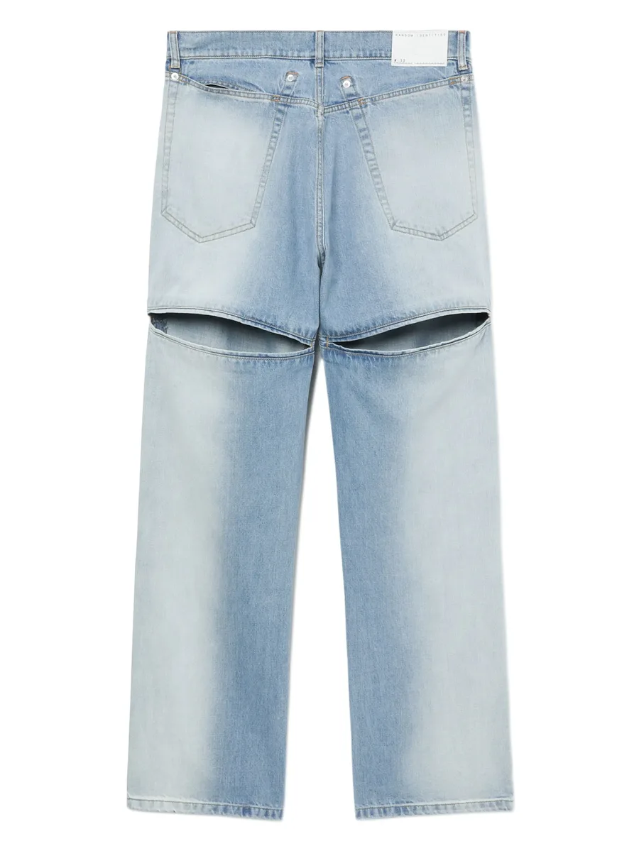 cut-out straight-leg jeans 12