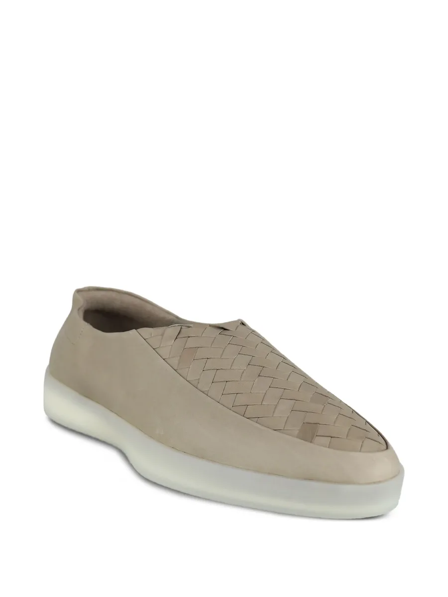 woven-panel leather loafers 3