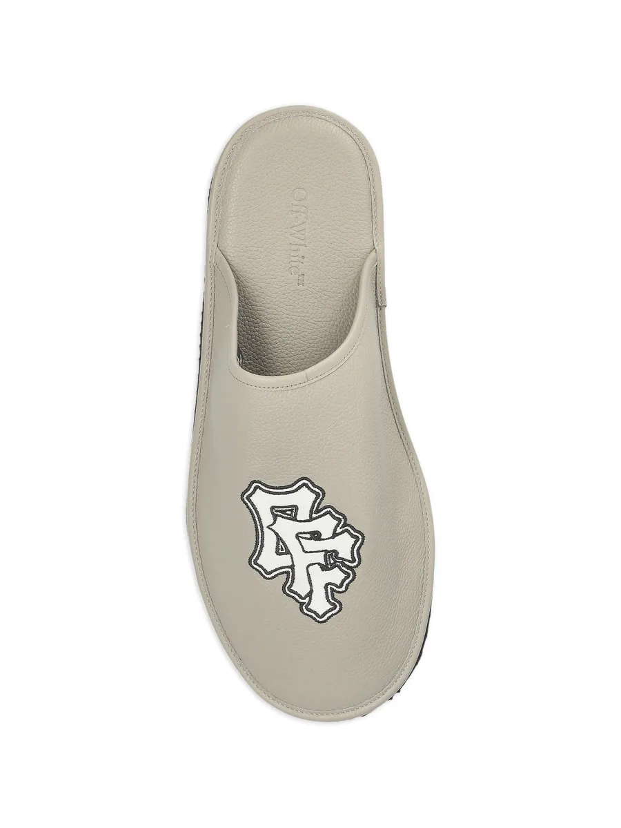 logo print leather slippers 7