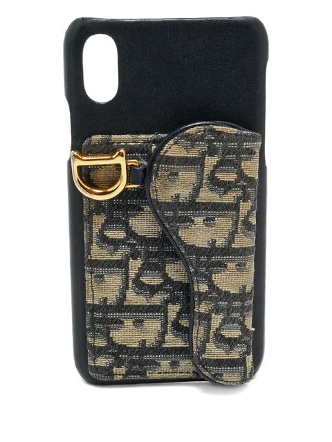 2020s Oblique-canvas leather iPhone case