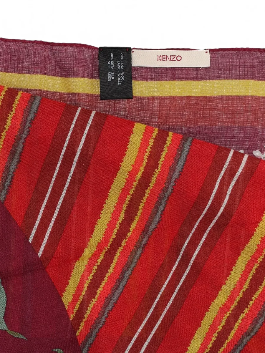 floral-print striped scarf 6