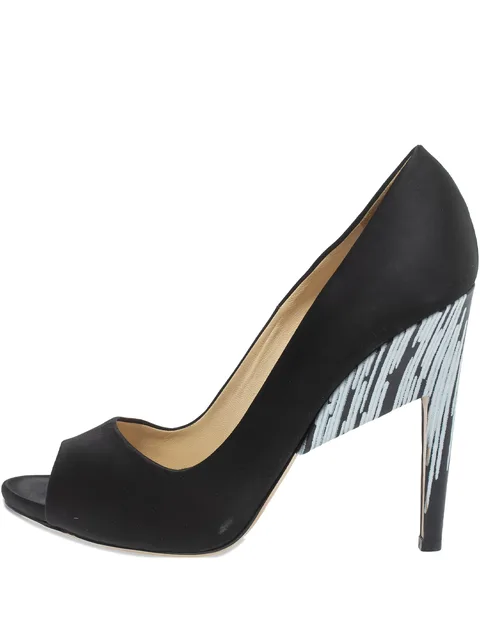 satin heeled pumps