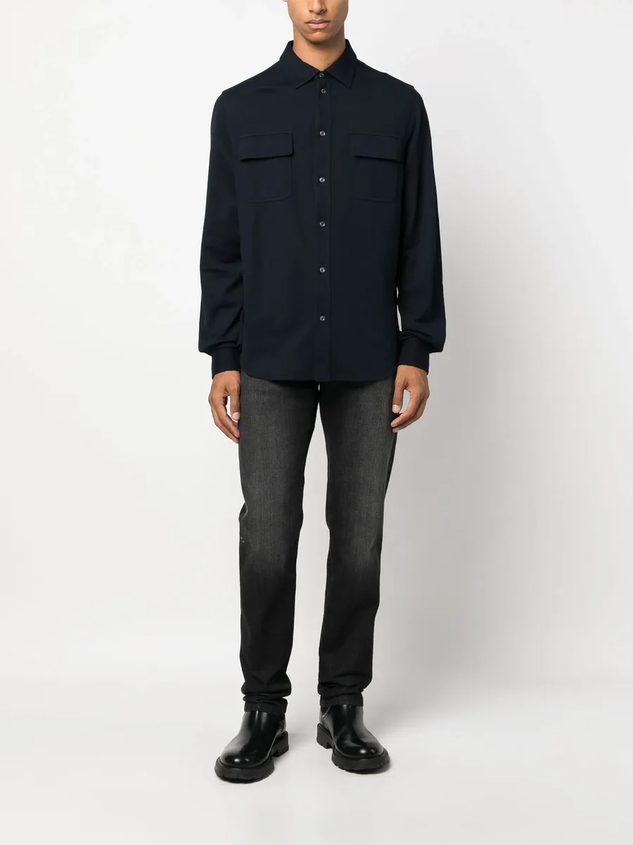 logo-embroidered stretch-cotton shirt 3