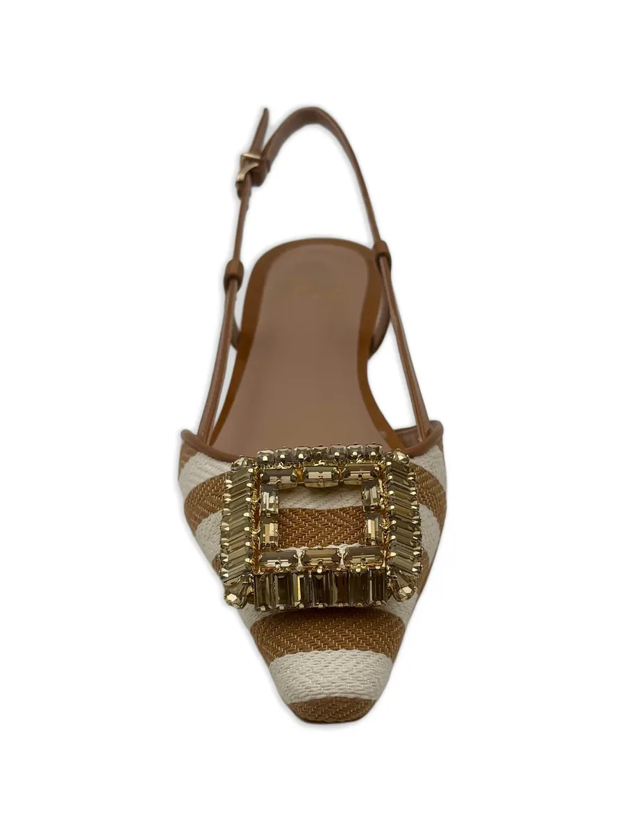 Mimma striped toe-embellished flat pumps 4