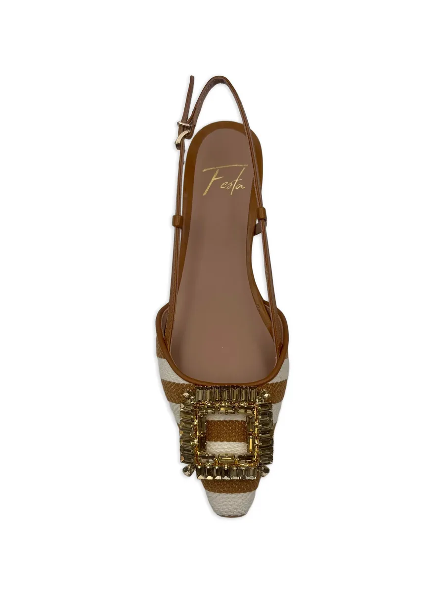 Mimma striped toe-embellished flat pumps 6