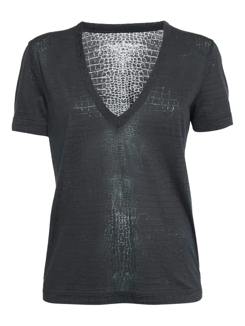 2024 Crocodile V-neck Top