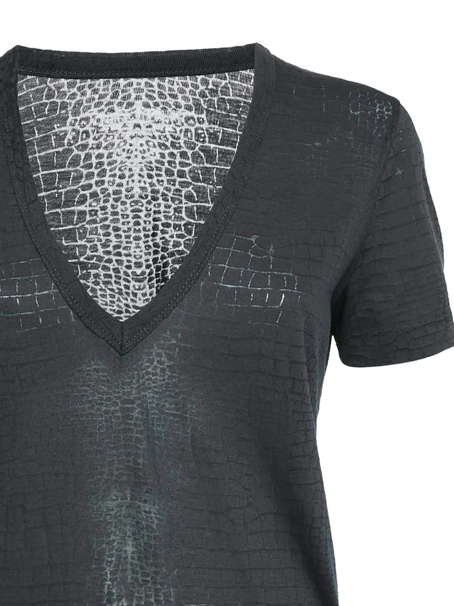 2024 Crocodile V-neck Top 4