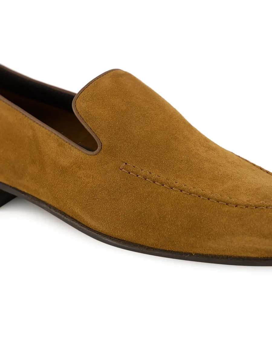 stitch-detailing suede slip-on loafers 10