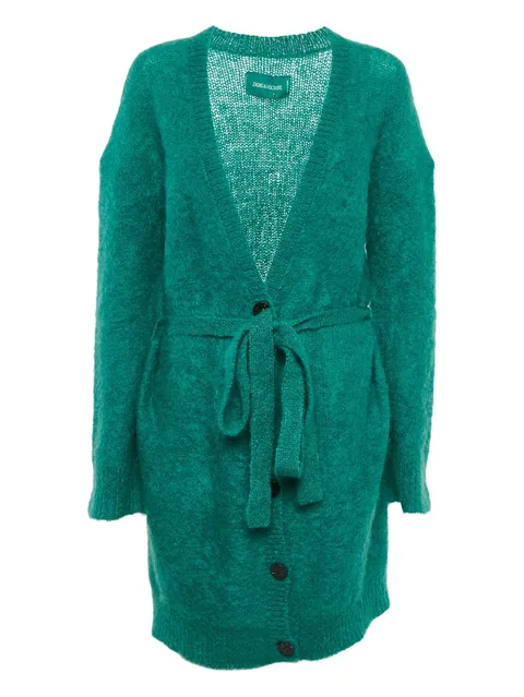Romy belted mohair long cardigan