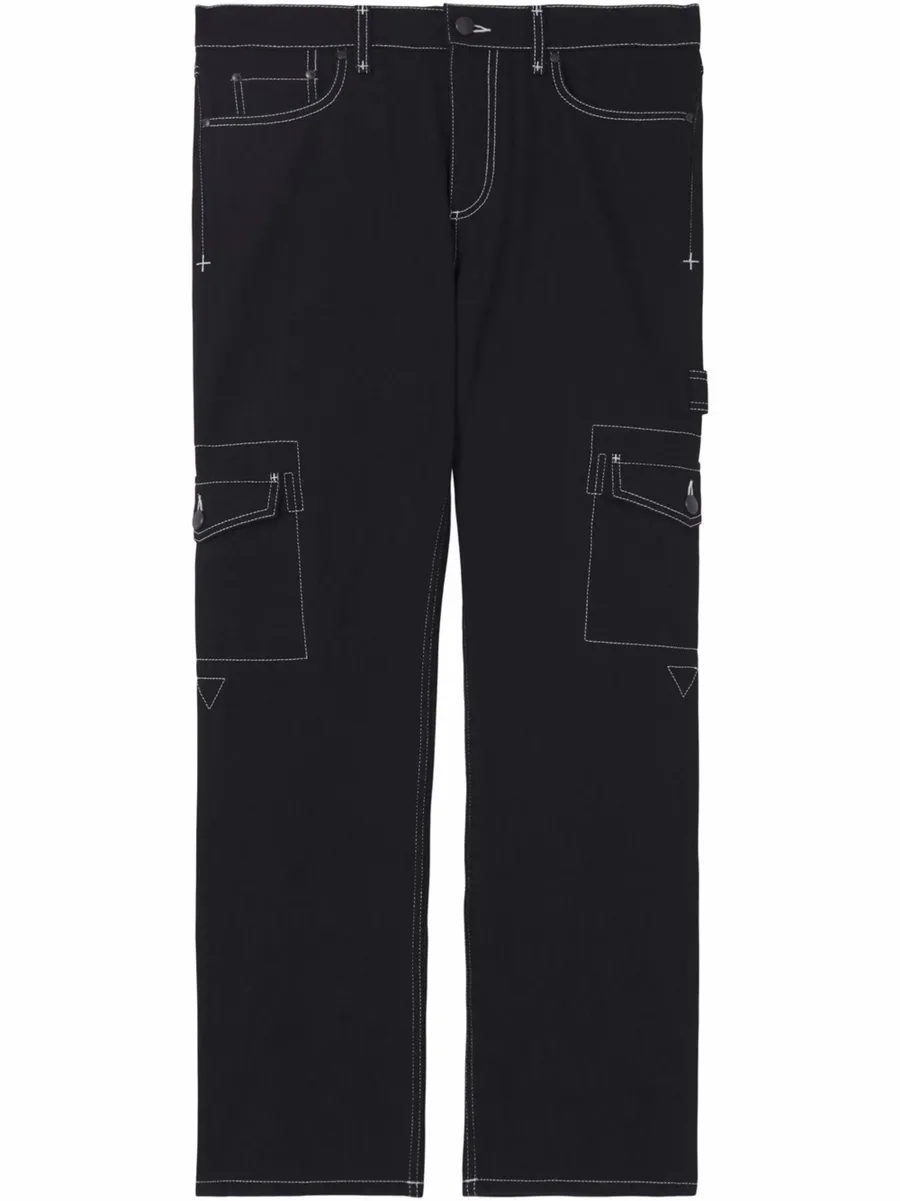 contrast-stitch straight-leg jeans 1