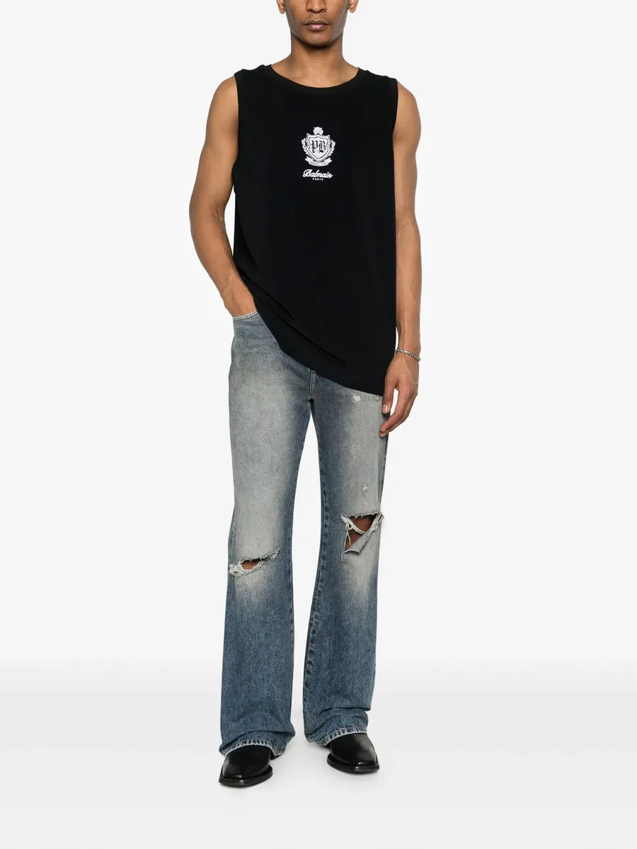 logo-embroidered tank top 4