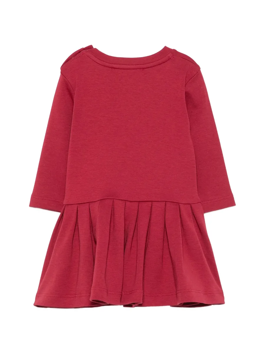 pleated logo-embroidered dress 2