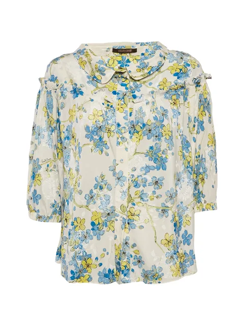 floral ruffle blouse