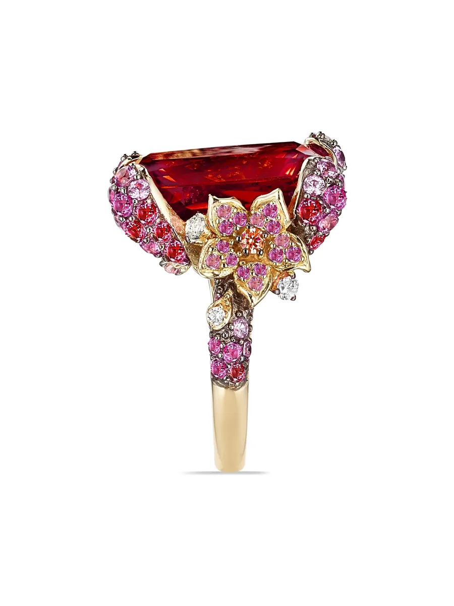 позолоченное кольцо Ruby Cinderella с камнями 5