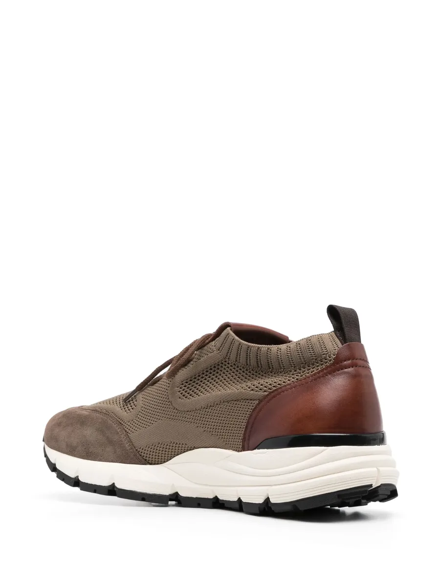 knitted-upper leather sneakers 5