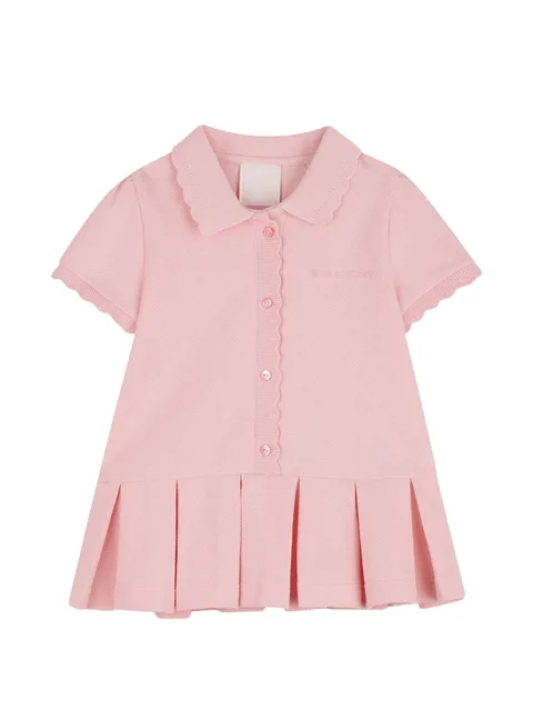 pleated scalloped polo dress
