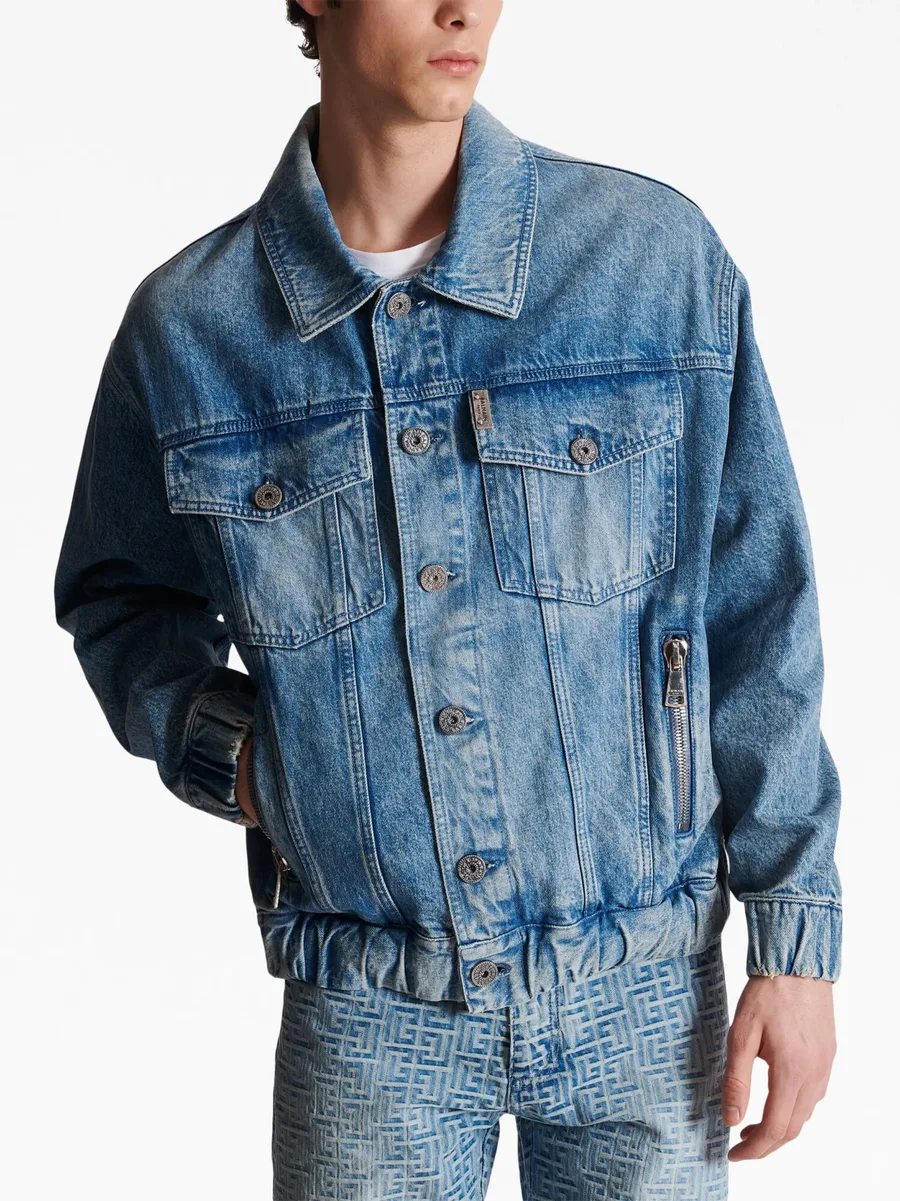 70s logo-patch denim jacket 9