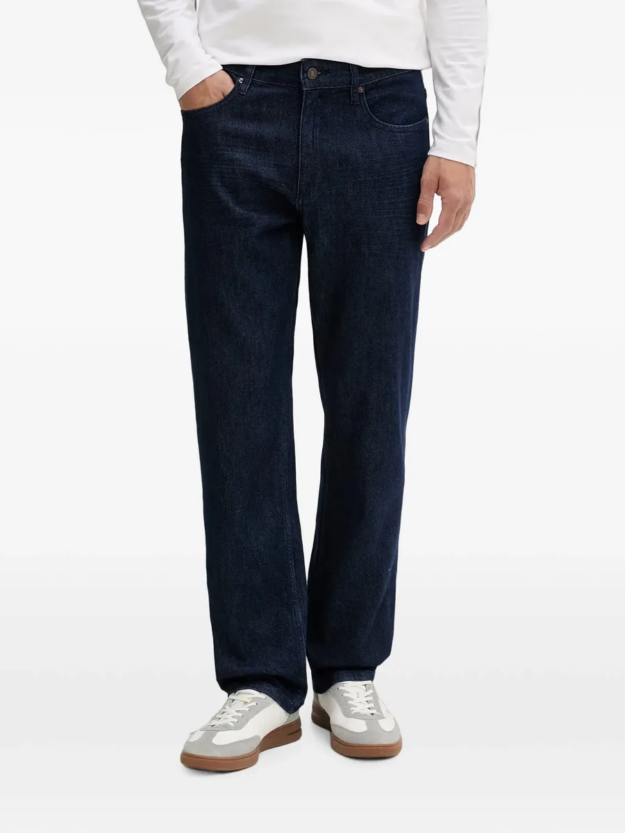 logo-patch straight-leg jeans 1