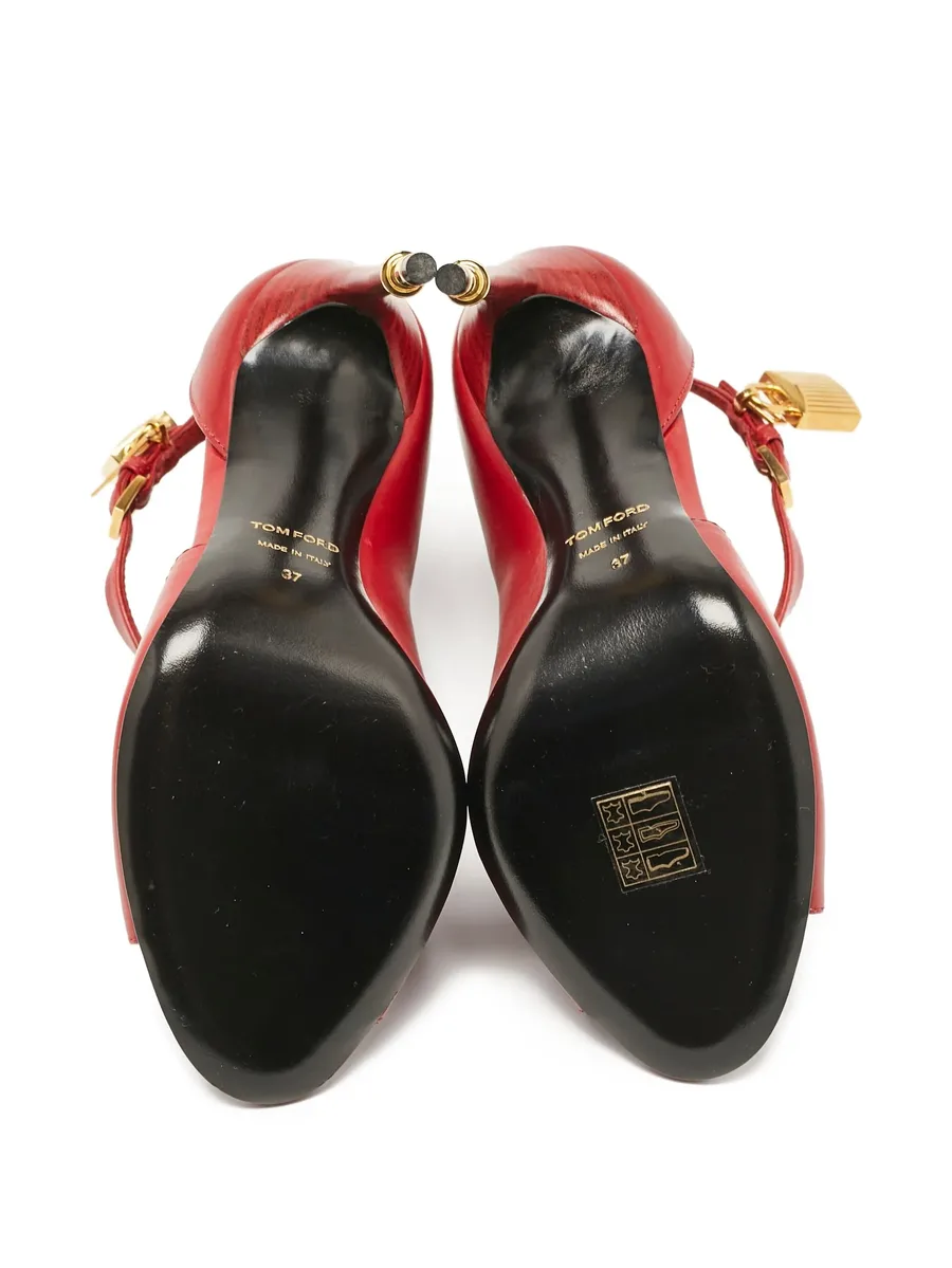 pre-owned 110mm padlock-detail boots 9