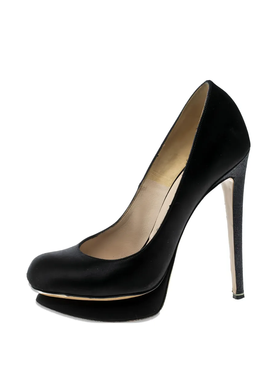 125mm satin platform pumps 7