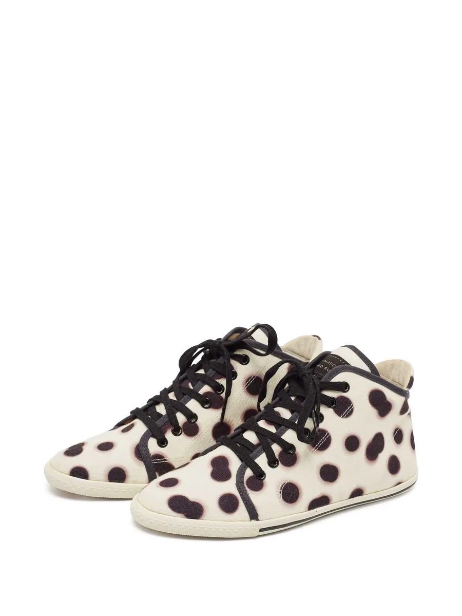 Pre-owned polka-dot high-top sneakers 5