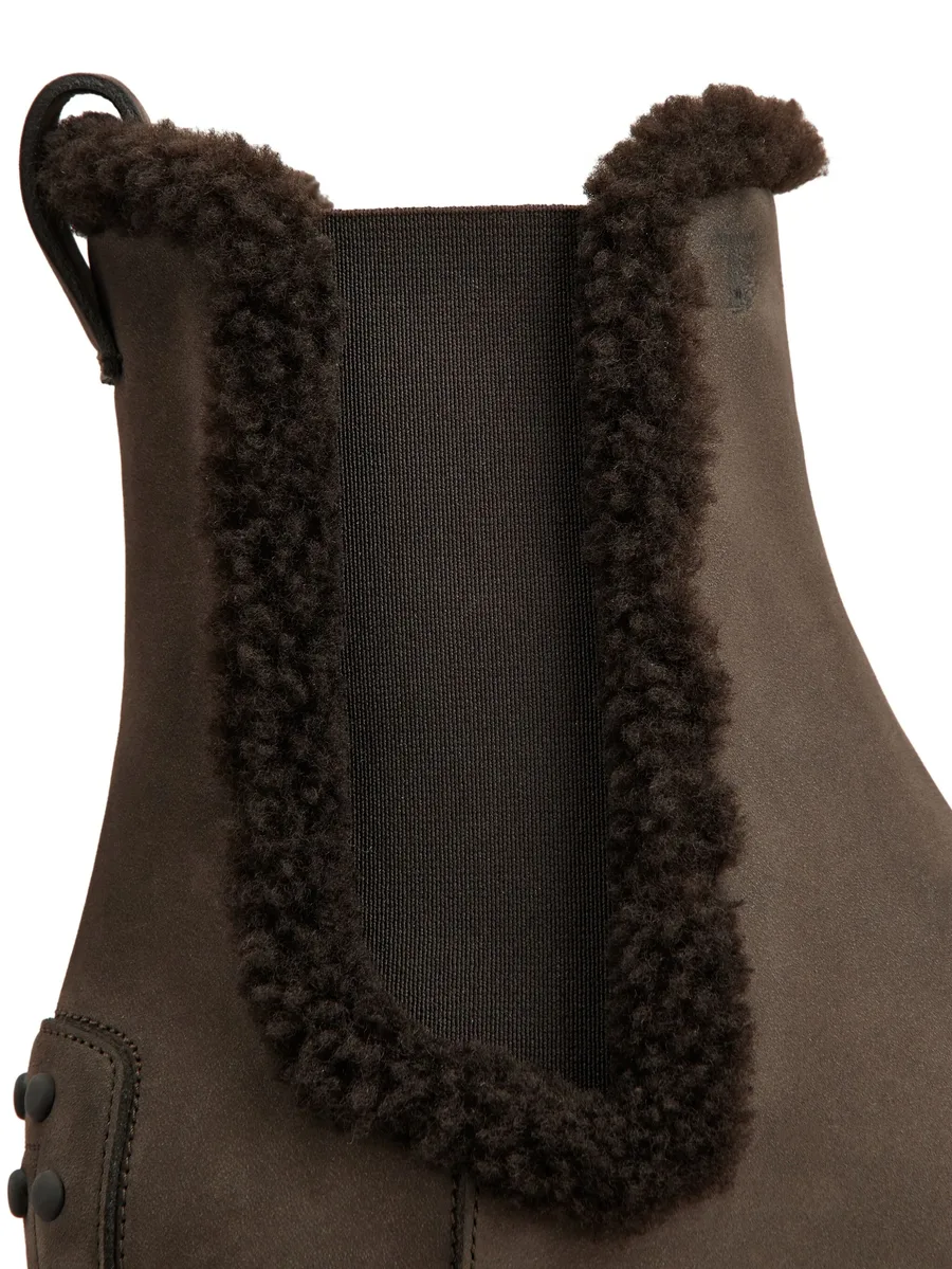 faux-fur trim Chelsea boots 7