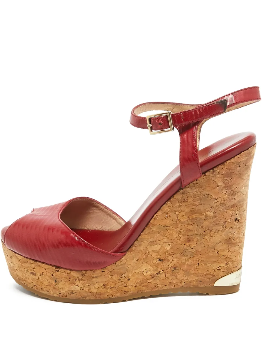 110mm leather wedge sandals 1