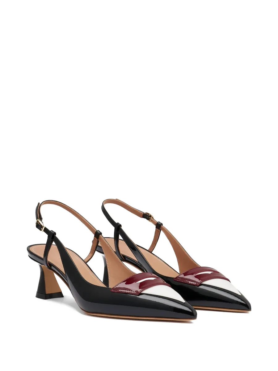 Suze patent leather slingback pumps 3