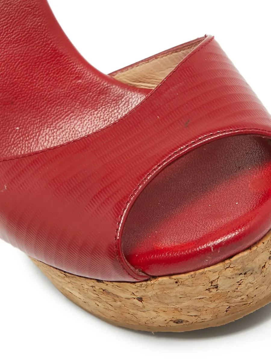 110mm leather wedge sandals 14